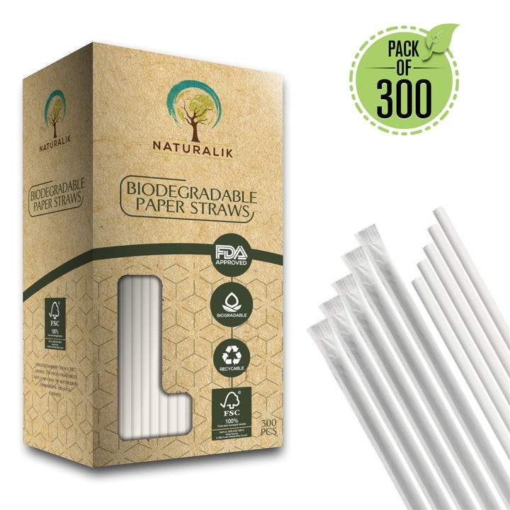 Wrapped White Paper Straw